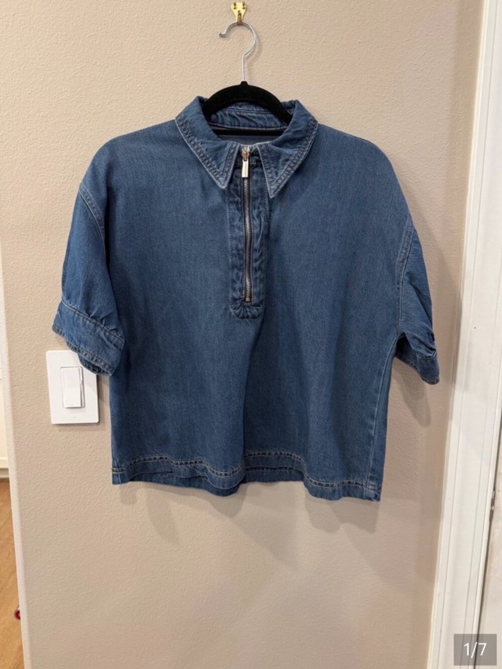 Velvet Heart Blue Denim Zip Top NWT Size M